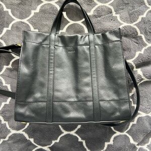 Fossil Black Leather Tote